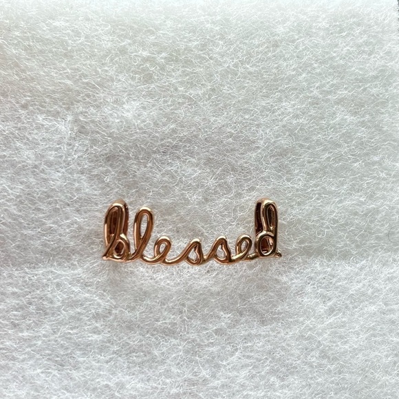 4/$20 Stella & dot Keep Collective script word “blessed” charm in rose gold - Picture 4 of 8